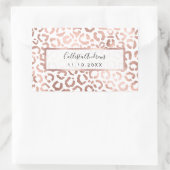 シックバラ金ゴールドヒョウアニマルプリント 長方形シール (バッグ)