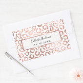 シックバラ金ゴールドヒョウアニマルプリント 長方形シール (封筒)