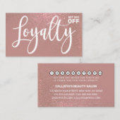 シックバラ金ゴールドピンクグリッターグラデーションタイポグラフィ ロイヤリティカード (正面/裏面)