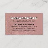 シックバラ金ゴールドピンクグリッターグラデーションタイポグラフィ ロイヤリティカード (裏面)