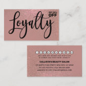 シックバラ金ゴールドピンクグリッターグラデーションタイポグラフィ ロイヤリティカード (正面/裏面)