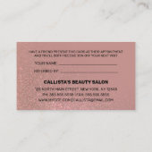 シックバラ金ゴールドピンクグリッターグラデーションタイポグラフィ 紹介カード (裏面)