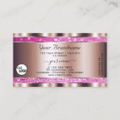 シックバラ金ゴールドピンクグリッタースパークルスター追加ロゴ 名刺 (裏面)