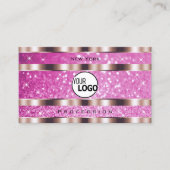 シックバラ金ゴールドピンクグリッタースパークルスター追加ロゴ 名刺 (正面)