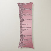 シックバラ金ゴールドピンクグリッタースパークルドリップ ボディピロー (正面縦)