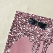 シックバラ金ゴールドピンクグリッタードリップスパークルモノグラム ビーチタオル (インサイチュ)