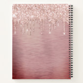 シックバラ金ゴールドピンクグリッタードリップモノグラムスタイリッシュ ノートブック (裏面)