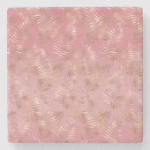 シックバラ金ゴールドピンクトロピカル離れ ストーンコースター (正面)