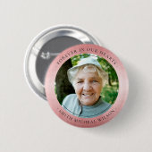 シックバラ金ゴールドピンクフォイル悔やみや弔慰記念写真 缶バッジ (正面&裏面)