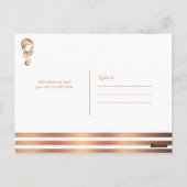 シックバラ金ゴールドピンク美しいガールヘアメイクアップサロン ポストカード (裏面)