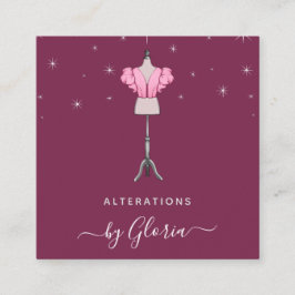 シックバラ金ゴールドファッションピンクマネキンテーラーガーリー スクエア名刺