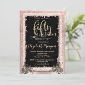 シックバラ金ゴールドフレームグリッター50thバースデーパーティー 招待状 (スタンド正面)