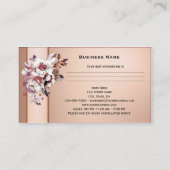 シックバラ金ゴールドフローラアポイントメント名刺 予約カード (裏面)