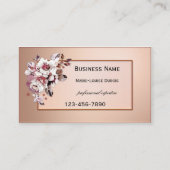 シックバラ金ゴールドフローラアポイントメント名刺 予約カード (正面)