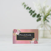 シックバラ金ゴールドフローラメイクアップアーティスト美容師 名刺 (スタンド正面)