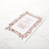 シックバラ金ゴールドフローララインアートスケッチ結婚ズ 箔招待状 (回転した状態)