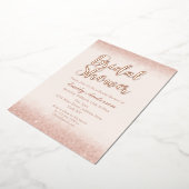 シックバラ金ゴールドブライダルシャワー 箔招待状 (回転した状態)