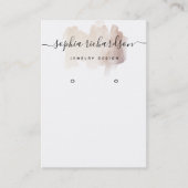 シックバラ金ゴールドブラシストローク |イヤリングディスプレイカード 名刺 (正面)