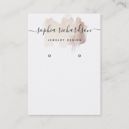 シックバラ金ゴールドブラシストローク |イヤリングディスプレイカード 名刺 (正面)