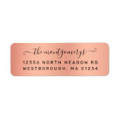 シックバラ金ゴールドブラックスクリプトメタル差出人住所 ラベル (正面)