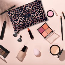 シックバラ金ゴールドブラックレオパードモノグラムのプリント