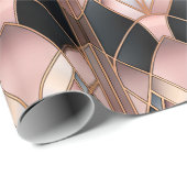 シックバラ金ゴールドブラック抽象芸術 ラッピングペーパー (ロールコーナー)