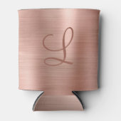 シックバラ金ゴールドブラッシュドメタルモノグラムイニシャル 缶クーラー (正面)