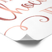 シックバラ金ゴールドホットチョコレートバーサインプリント ポスター (角)