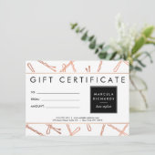 シックバラ金ゴールドボビーピン美容師ギフトカード (スタンド正面)