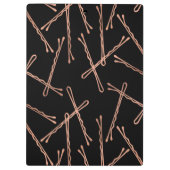 シックバラ金ゴールドボビーピン美容師サロンブラック クリップボード (裏面)