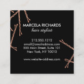 シックバラ金ゴールドボビーピン美容師サロン スクエア名刺 (裏面)