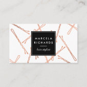 シックバラ金ゴールドボビーピン美容師サロン 名刺 (正面)