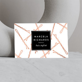 シックバラ金ゴールドボビーピン美容師サロン 名刺