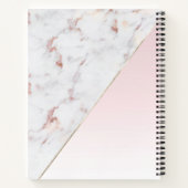 シックバラ金ゴールドマーブル赤面 パーソナライズされた ノートブック (裏面)