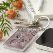 シックバラ金ゴールドメイクアップアーティストパーソナライズされたエレガント キーホルダー (正面右)