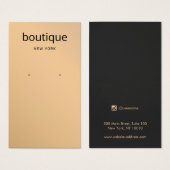 シックバラ金ゴールドモダンロングイヤリングディスプレイカード (正面&裏面)