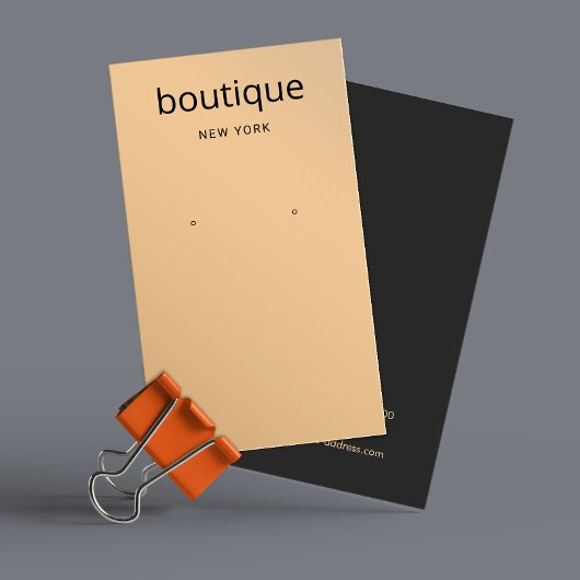 シックバラ金ゴールドモダンロングイヤリングディスプレイカード