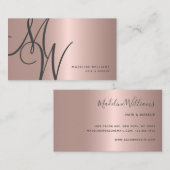 シックバラ金ゴールドモノグラムスクリプトイニシャルスタイリスト 名刺 (正面/裏面)