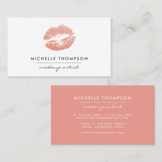シックバラ金ゴールドリップメイクアップアーティスト 名刺 (正面/裏面)