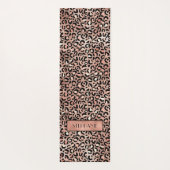 シックバラ金ゴールドレオパードパーソナライズされたプリント ヨガマット (裏面)