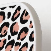 シックバラ金ゴールドレオパードパーソナライズされた ピックルボールラケット (左詳細)