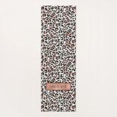 シックバラ金ゴールドレオパードプリントカスタム ヨガマット (裏面)