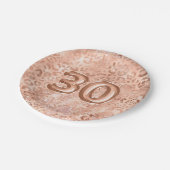 シックバラ金ゴールドレオパード印刷30th誕生日 ペーパープレート (アングル)