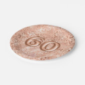 シックバラ金ゴールドレオパード印刷60誕生日 ペーパープレート (アングル)