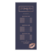 シックバラ金ゴールドロゴ美しいネイビーブルーの価格表 ラックカード (正面)