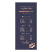 シックバラ金ゴールドロゴ美しいネイビーブルーの価格表 ラックカード (裏面)