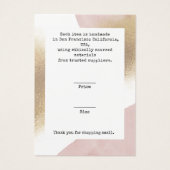 シックバラ金ゴールドロゴ衣料表示価格ラベル (裏面)