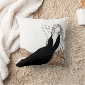 *~*シックバラ金ゴールドロングヘアウーマン美しいファッション クッション (ブランケット)