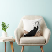 *~*シックバラ金ゴールドロングヘアウーマン美しいファッション クッション (椅子)