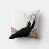 *~*シックバラ金ゴールドロングヘアウーマン美しいファッション クッション (裏面)